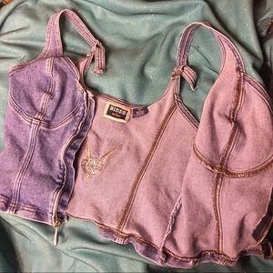HARLEY-DAVIDSON denim vest corset SIZE 12